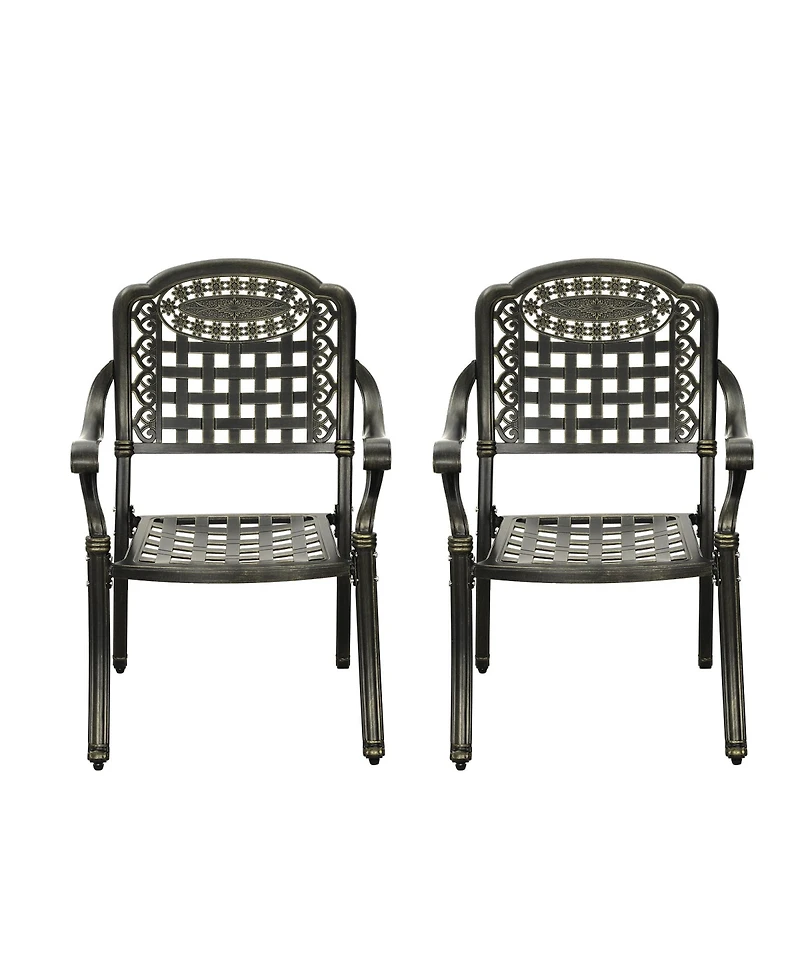 7pcs Outdoor Furniture Set Cast Aluminium Patio Dining Set 6 Outdoor Dining Chairs and 71 Inches Rectangular Dining Table for Balcony Porch Backyard G