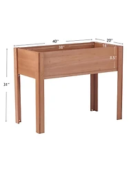 Elevated Wooden Planter Box for Outdoor Gardening