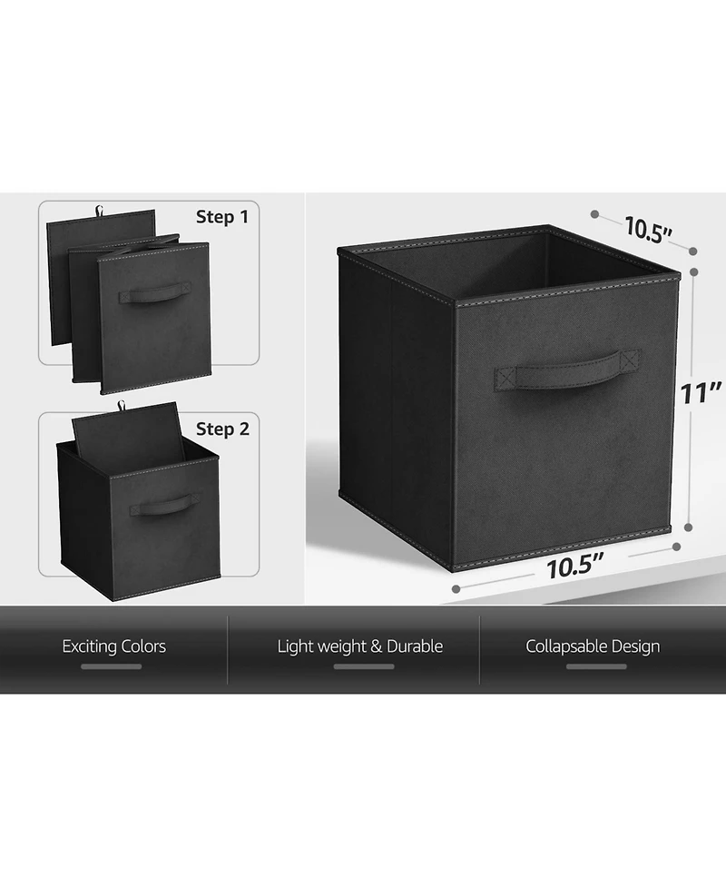 Sorbus 11 Inch Foldable Fabric Storage Cube Bin with Handles - for Organizing Pantry, Closet, Nursery, Playroom