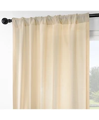Rustic Weave Linen Curtains (2 Panels) Sheer Window Panel Set, Rod Pocket Curtains