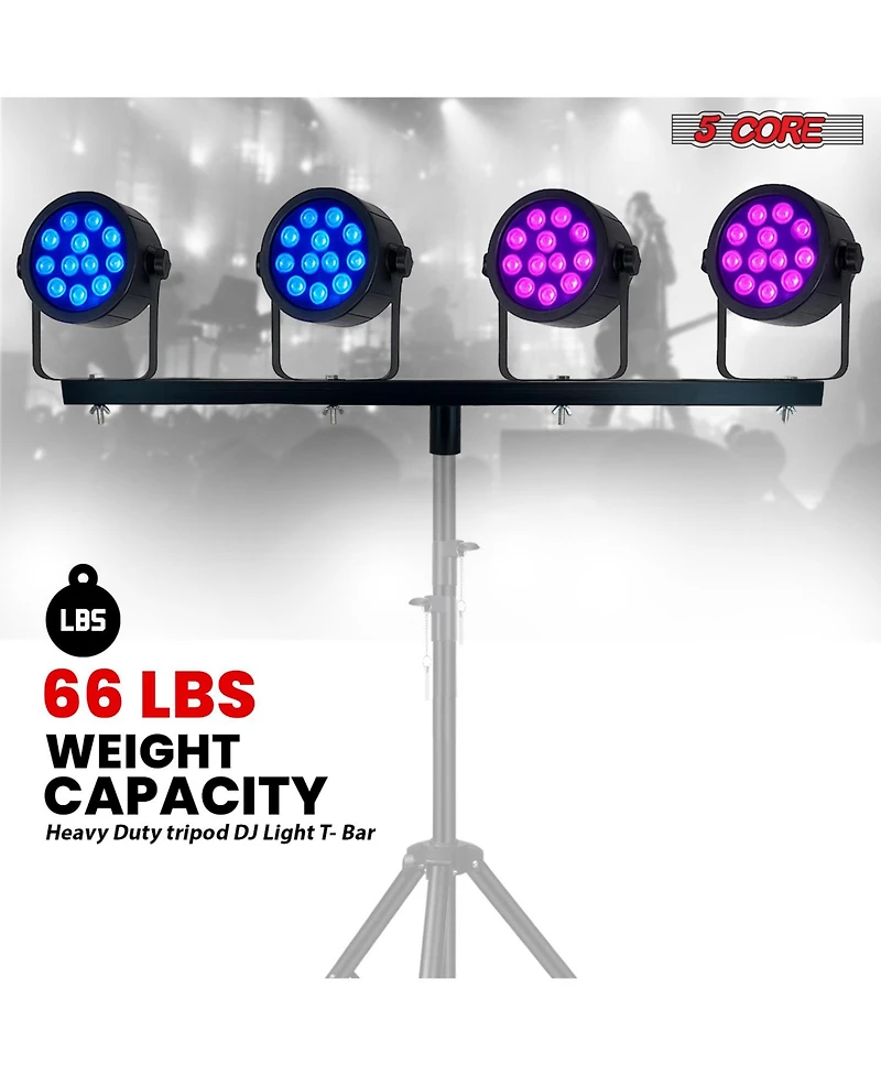5 Core Dj Lighting T Bar 4 Party Lights Extension Crossbar Tbar 66 lbs Capacity