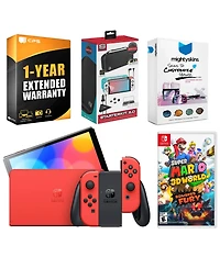 Nintendo Switch Oled Mario Red Edition with Super Mario 3D World + Bowser s Fury, Surge Accessory Gaming Kit