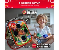 Dino Frenzy | 2-in-1 Corn Hole Games for Kids | 5-Second Setup | Bean Bag Toss Game for Kids | Kids Cornhole Game Set