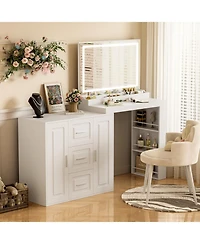 Makeup Vanity Desk with Mirror & Storage