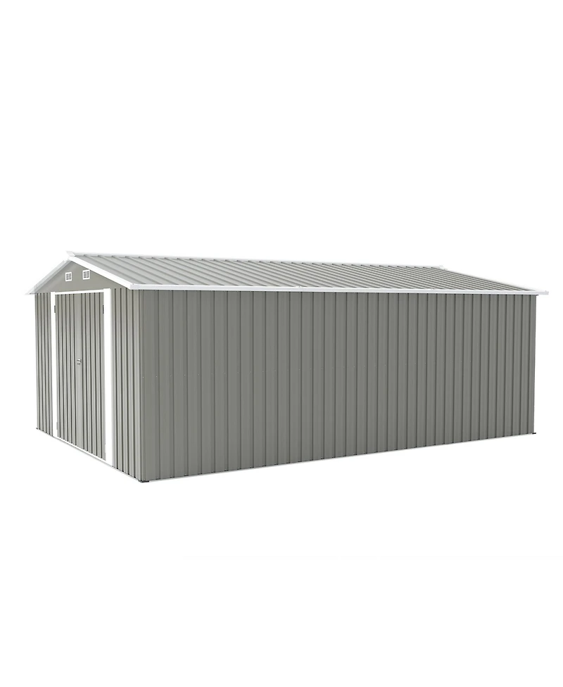 10x14 Ft Outdoor Metal Storage Shed with Doors & Vents