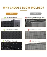 230 Gallon Resin Outdoor Deck Box - Waterproof & Lockable