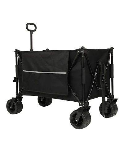 Collapsible Folding Wagon, 480lb, All-Terrain Wheels, Black