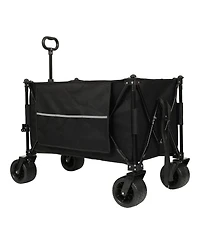 Collapsible Folding Wagon, 480lb, All-Terrain Wheels, Black