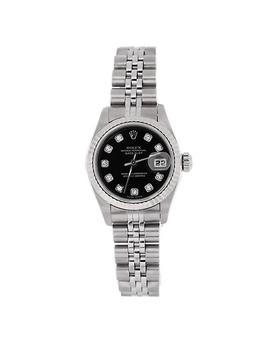 Pre-Owned Rolex Oyster Perpetual Datejust Automatic Watch in Stainless Steel and White Gold with Diamond Markers 26mm