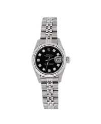 Pre-Owned Rolex Oyster Perpetual Datejust Automatic Watch in Stainless Steel and White Gold with Diamond Markers 26mm