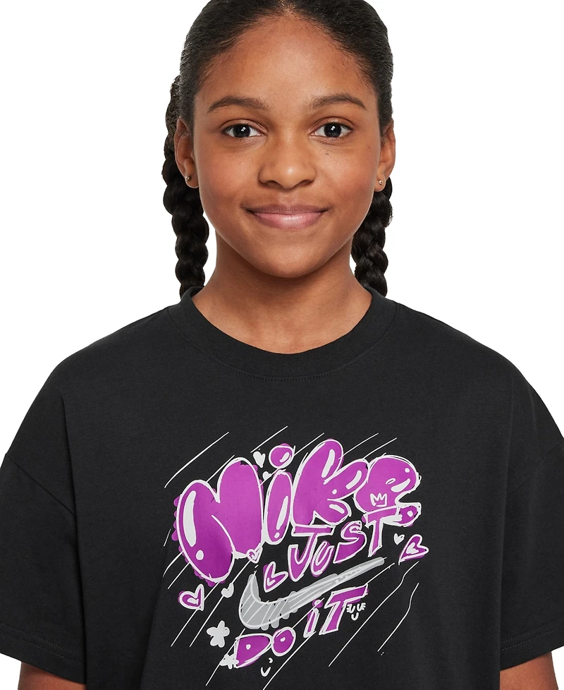 Nike Big Girls Sportswear Just Do It Graphic Cotton T-Shirt