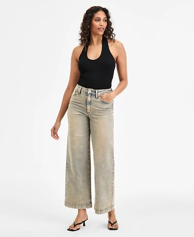 Bar Iii Women's Tinted Wash High-Rise Wide-Leg Jeans, Exclusively at Macy's
