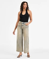 Bar Iii Women's Tinted Wash High-Rise Wide-Leg Jeans, Exclusively at Macy's