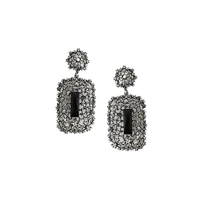 Sohi Stone Intricate Cluster Geometric Drop Earrings