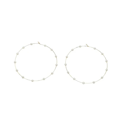 Sohi Gold-Plated Pearls Hoop Earring