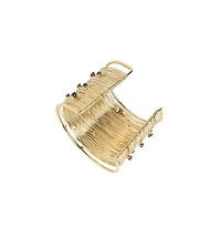 Sohi Metallic Ribbed Wire Statement Bracelet