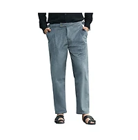 Campus Sutra Men's Moon Grey Veined Tailored Trousers