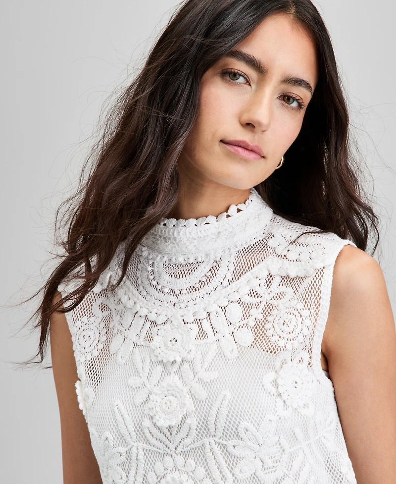 And Now This Petite Crochet Sleeveless Top, Exclusively at Macy's
