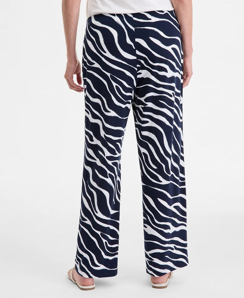 Jm Collection Women's Printed Wide-Leg Pull-On Pants, Exclusively at Macy's