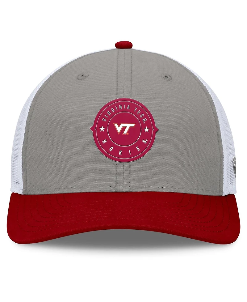 Top of the World Men's Gray/Maroon Virginia Tech Hokies Rob Trucker Adjustable Hat