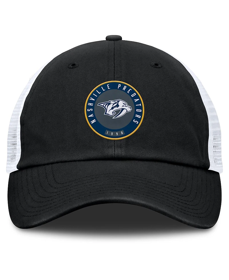 Fanatics Men's Black/White Nashville Predators Averie Trucker Adjustable Hat