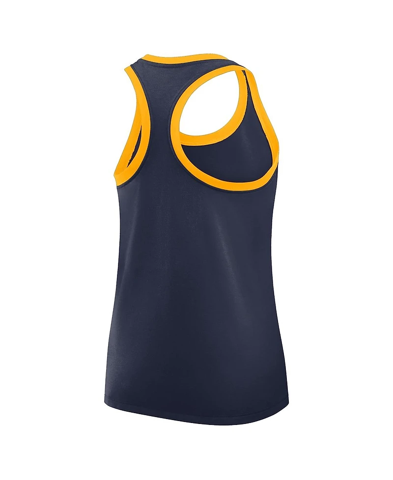 Nike Women's Navy West Virginia Mountaineers Primetime Tri-Blend Racerback Tank Top