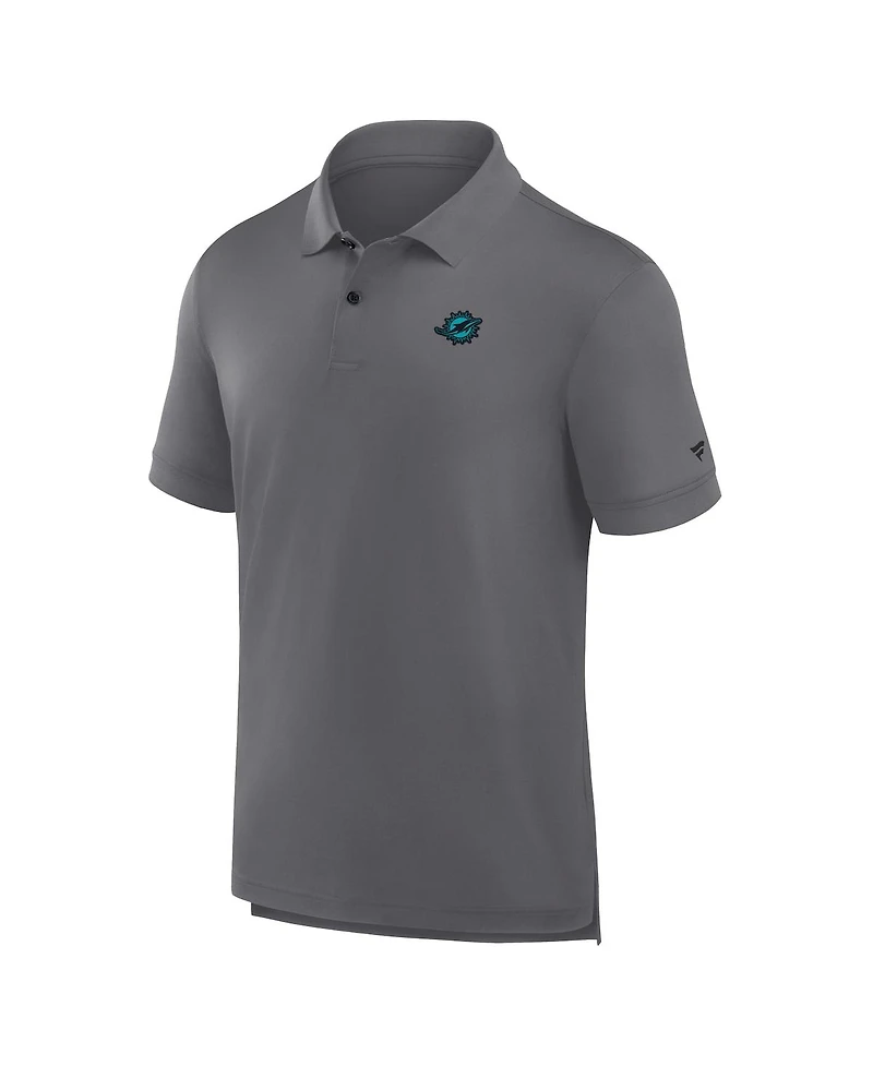 Fanatics Men's Heather Gray Miami Dolphins Front Office Move Mono Polo Shirt