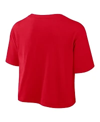 Nike Women's Red Georgia Bulldogs Power Pursuit Athletic Prep Arch Performance Cropped T-Shirt