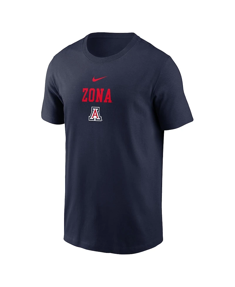 Nike Men's Navy Arizona Wildcats 2-Hit Stacked T-Shirt