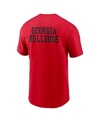 Nike Men's Red Georgia Bulldogs 2-Hit Stacked T-Shirt