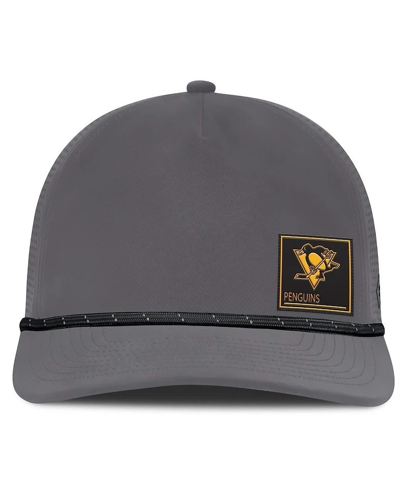 Fanatics Men's Gray Pittsburgh Penguins Captain Rope Adjustable Hat