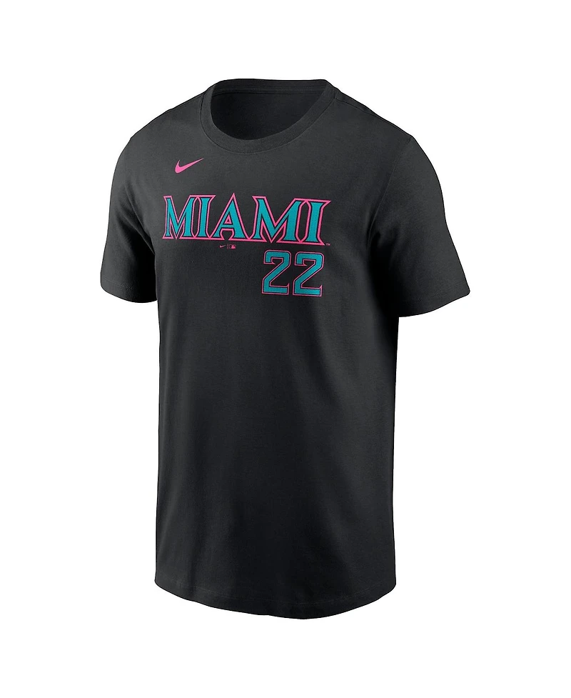 Nike Men's Sandy Alcantara Black Miami Marlins 2025 City Connect Fuse Name Number T-Shirt