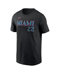 Nike Men's Sandy Alcantara Black Miami Marlins 2025 City Connect Fuse Name Number T-Shirt