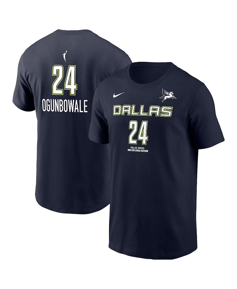 Nike Men's Arike Ogunbowale Navy Dallas Wings Explorer Edition Name Number T-Shirt