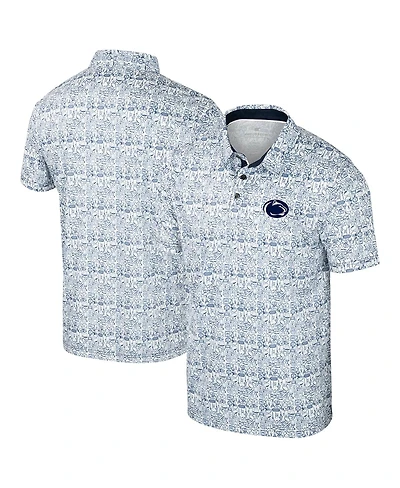 Colosseum Men's Navy/White Penn State Nittany Lions Big Tall Allover Polo Shirt