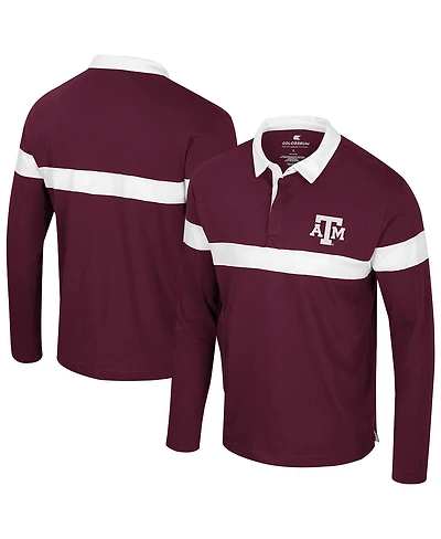 Colosseum Men's Maroon Texas A&M Aggies Too Cool for School Long Sleeve Polo Shirt