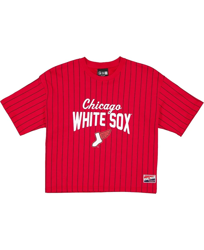 New Era Women's Red/Black Chicago White Sox 2025 City Connect Pinstripe T-Shirt