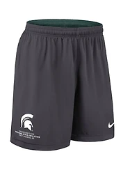 Nike Men's Green/Charcoal Michigan State Spartans 2025 Sideline Reversible Performance Shorts