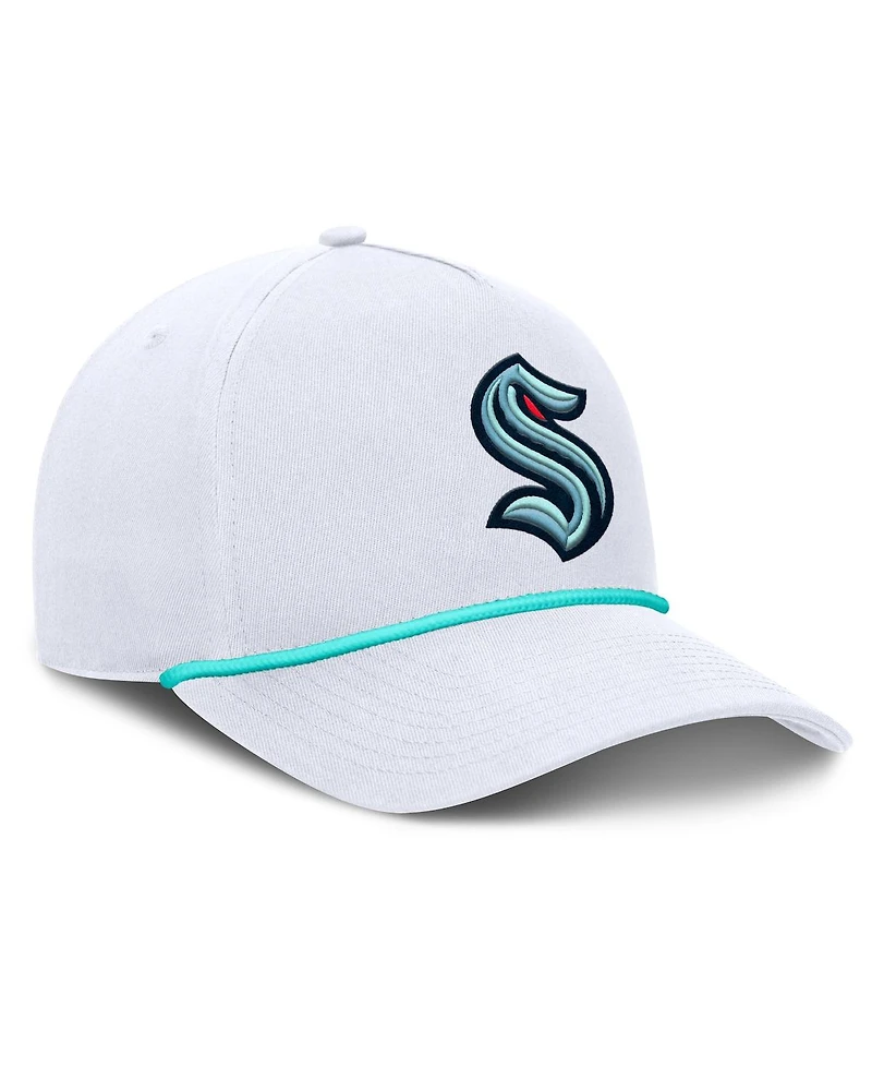 Fanatics Men's White Seattle Kraken Rope A-Frame Adjustable Hat