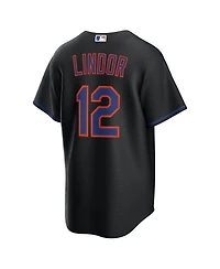 Nike Men's Francisco Lindor Black New York Mets Alternate Replica 2.0 Player Jersey