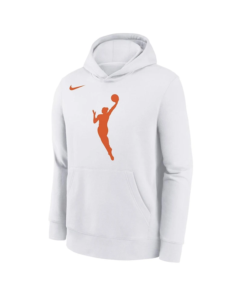 Nike Big Boys and Girls White Wnba Logo Essential Team Pullover Hoodie