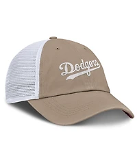 Nike Men's and Women's Khaki/White Los Angeles Dodgers Club Trucker Adjustable Hat