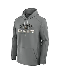 Fanatics Men's Gray Vegas Golden Knights 2025 Stanley Cup Playoffs Authentic Pro Rink Fly Fleece Pullover Hoodie