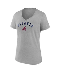 Fanatics Women's Gray Atlanta Braves V-Neck T-Shirt