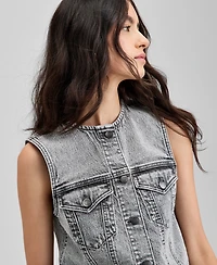 And Now This Women's Button-Front Denim Vest, Exclusively at Macy's