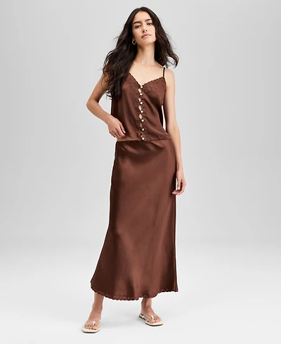 And Now This Women's Embroidered Hem Pull-On Midi Skirt, Exclusively at Macy's