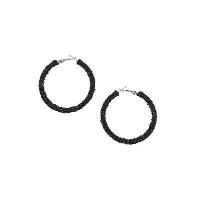 Sohi Embellished Cluster Hoop Earrings