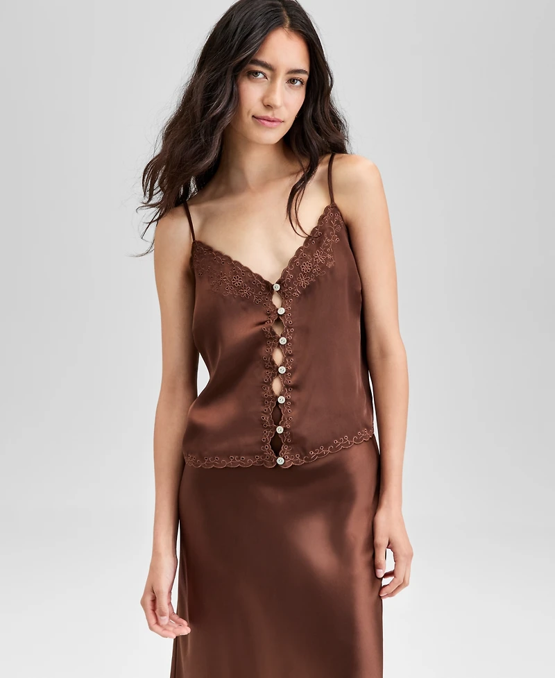 And Now This Women's Embroidered Scallop-Trim Camisole Top, Exclusively at Macy's