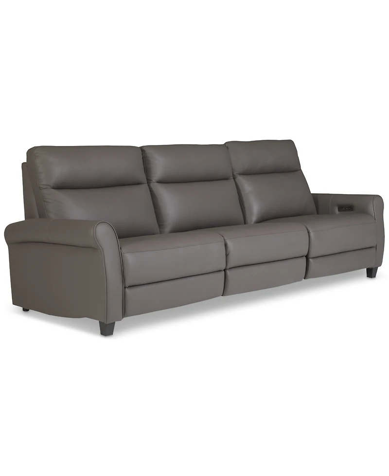 Thandler 3-Pc. Leather Sofa with 2 Power Recliners and 1 Drop Down Table, Exclusively at Macy's