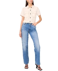 Vince Camuto Women's Flap-Pocket Short-Sleeve Top